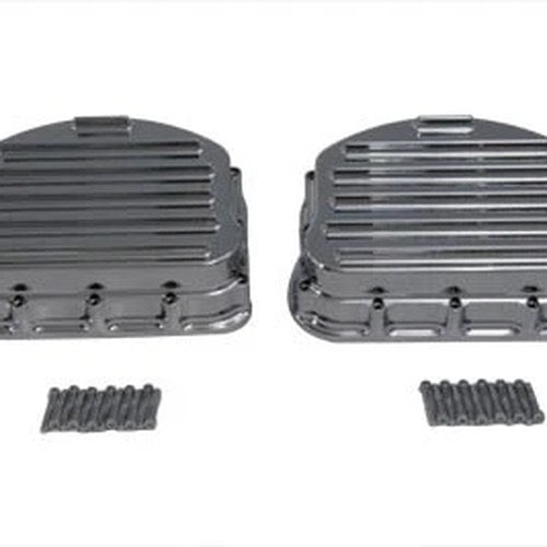 Full Finned Panhead Rocker Box Cover Set Chrome for Harley-Davidson