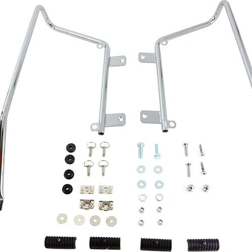 Wyatt Gatling Saddlebag Bracket Kit Chrome for Harley-Davidson