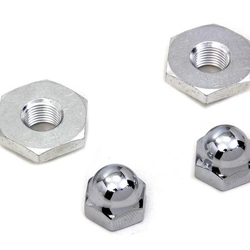 Cadmium Acorn Nut and Retainer Kit for Harley-Davidson