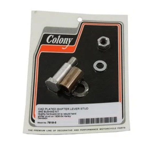 Cadmium Tank Hand Shifter Lever Stud and Bushing Kit for Harley-Davidson