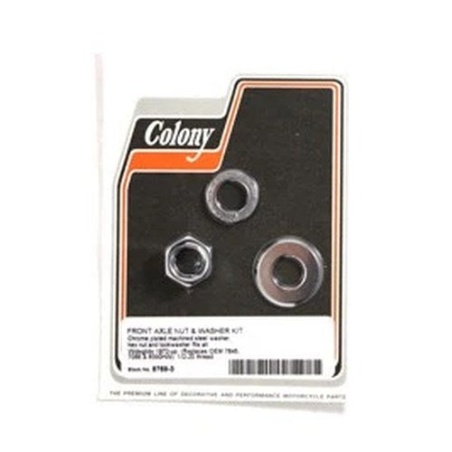 Chrome Front Axle Nut and Washer Kit for Harley-Davidson