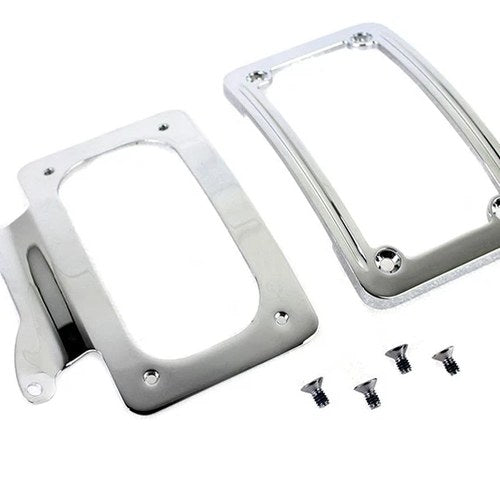 Curved License Plate with Frame Chrome for Harley-Davidson
