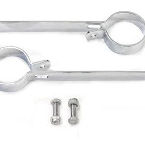 Chrome 2 inch Exhaust Hanger Clamp Set for Harley-Davidson