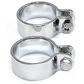 Chrome 1-7/8 inch Heavy Muffler Body and End Clamp Set for Harley-Davidson