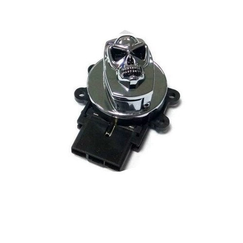 Chrome Ignition Switch with Chrome Skull for Harley-Davidson