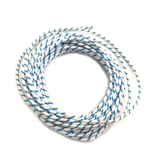 White with Blue Dot 25' Braided Wire for Harley-Davidson