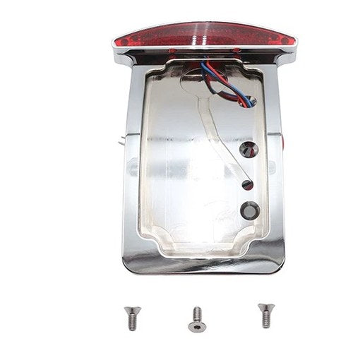 Chrome Slice LED Tail Lamp License Plate Assembly for Harley-Davidson
