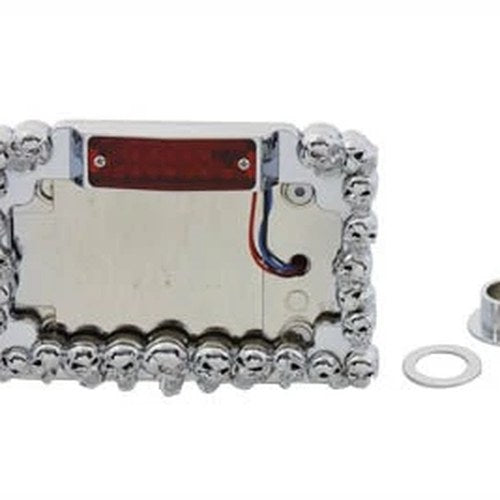 Chrome Skull Style Tail Lamp Assembly for Harley-Davidson
