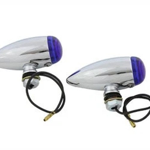 Mini Bullet Blue Lens Marker Lamp Set for Harley-Davidson