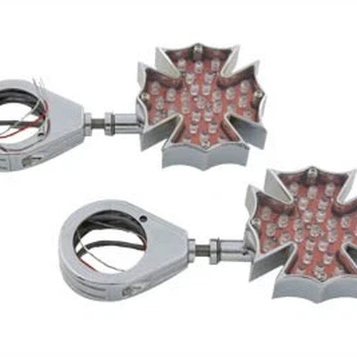 Fireman Cross Turn Signal Set with 41mm Clamp Kit for Harley-Davidson