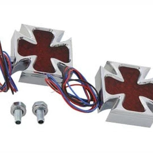 Chrome Maltese Marker Lamp Set for Harley-Davidson