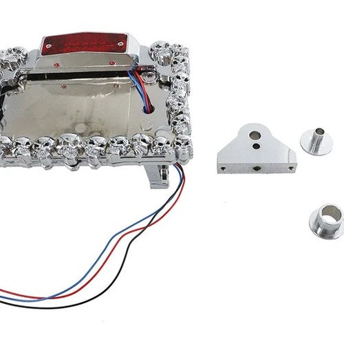 Chrome Skull Style Tail Lamp Assembly for Harley-Davidson