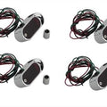 Chrome Mini Marker Lamp Set LED with Red Lens for Harley-Davidson