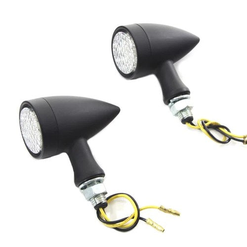 LED Bullet Marker Lamp Set Black for Harley-Davidson
