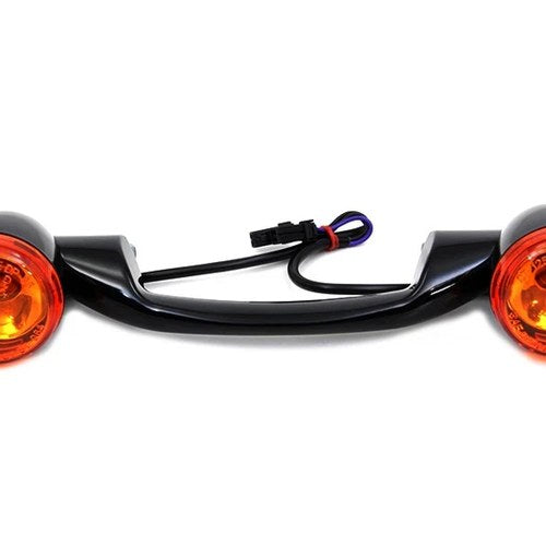 Black Revox Turn Signal Bar with Lamps for Harley-Davidson