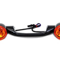 Black Revox Turn Signal Bar with Lamps for Harley-Davidson