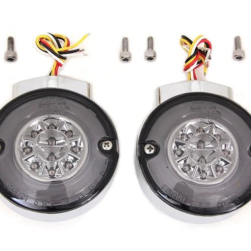 Chrome LED Turn Signal Combo Assembly Set for Harley-Davidson