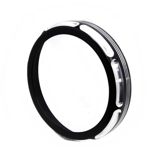 7 inch Black Anodize Burst Headlamp Trim Ring for Harley-Davidson
