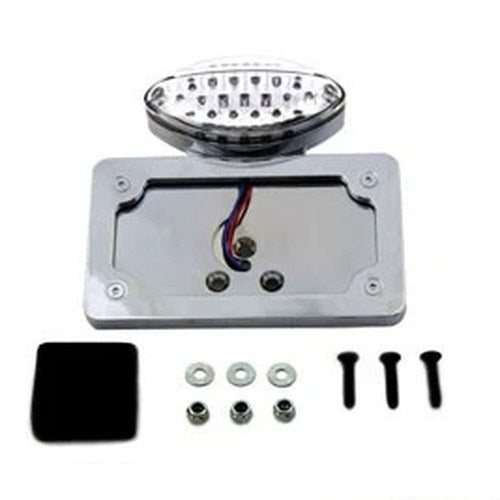 Chrome Billet Fender Mount LED Tail Lamp with Clear Lens for Harley-Davidson