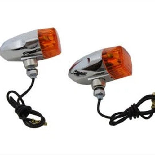 Chrome Snake Eye Marker Lamp Set Amber for Harley-Davidson