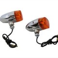 Chrome Snake Eye Marker Lamp Set Amber for Harley-Davidson