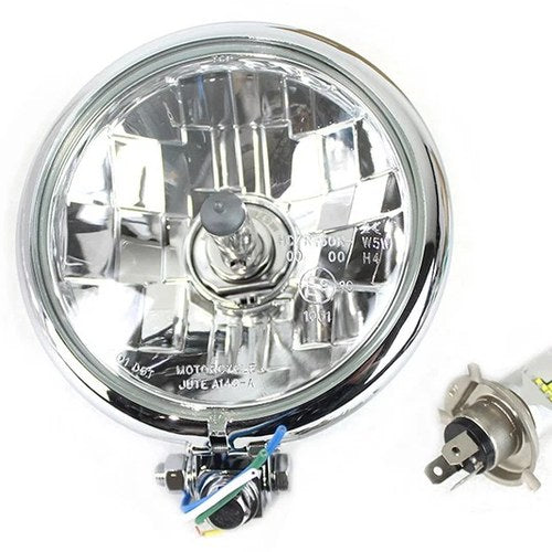 5-3/4 inch Bates Style 6 Volt LED Headlamp Chrome for Harley-Davidson