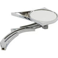 Chrome Spike Oval Mirror with Billet Skull Stem for Harley-Davidson