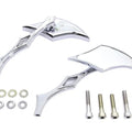 Chrome Diamond Mirror Set with Billet Diamond Stems for Harley-Davidson