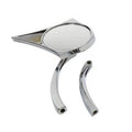 Chrome Spike Oval Mirror with Solid Billet Stems for Harley-Davidson