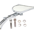Chrome Spike Oval Mirror with Billet Skull Stem for Harley-Davidson