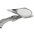 Chrome Spike Oval Mirror with Billet Flame Stem for Harley-Davidson