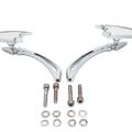 Chrome Crescent Mirror Set with Billet Spear Stems for Harley-Davidson