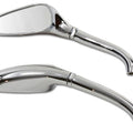 3D Style Mirror Set with Round Stems Chrome for Harley-Davidson
