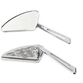 Flame Teardrop Mirror Set with Slotted Stems Chrome for Harley-Davidson