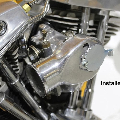 Tourist Trophy Shorty Carburetor Air Snoot Polished Alloy for Harley-Davidson