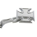 Chrome Maltese Mirror with Billet Flame Stem for Harley-Davidson