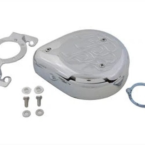 Teardrop Air Cleaner Kit Chrome Flame for Harley-Davidson