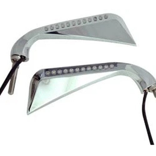 Chrome Evil Eye LED Mirror Set for Harley-Davidson