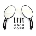Oval Mirror Set with Billet 3 Slot Stem Black for Harley-Davidson