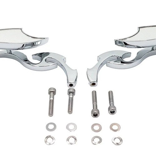 Lucifer Mirror Set Billet with Scroll Stem for Harley-Davidson