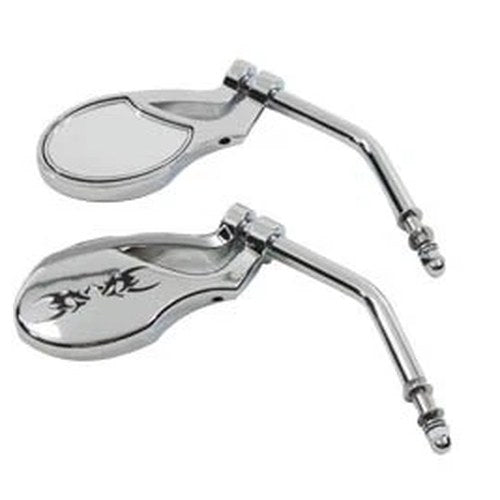 Oval Mirror Set Chrome for Harley-Davidson
