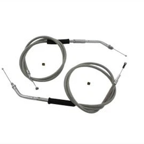 Stainless Steel Throttle and Idle Cable Set for Harley-Davidson