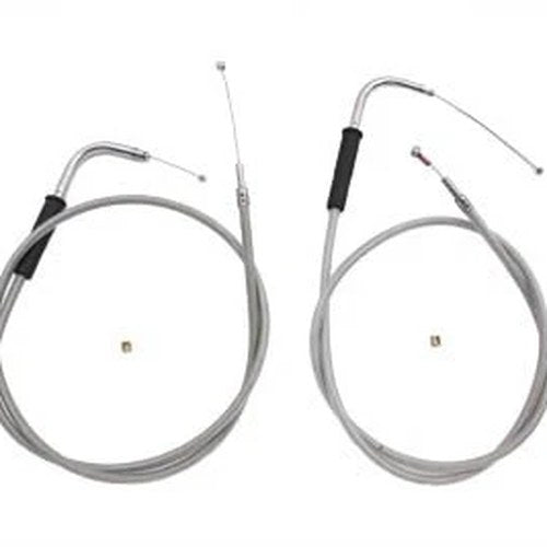 42 inch Stainless Steel Throttle and Idle Cable Set for Harley-Davidson