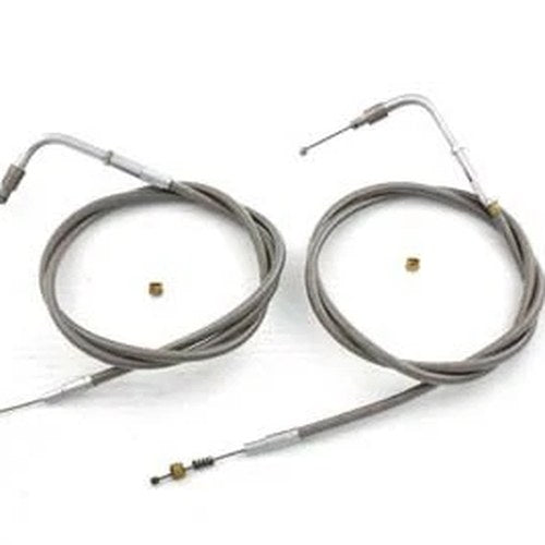 42 inch Stainless Steel Throttle and Idle Cable Set for Harley-Davidson