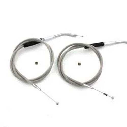 Stainless Steel Throttle and Idle Cable Set with 45.83 inch for Harley-Davidson