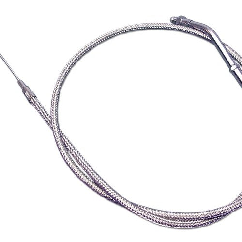 Braided Stainless Steel Idle Cable with 35.875 inch Casing for Harley-Davidson