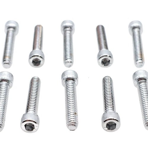 Allen Socket Cap Bolt Knurled Chrome 1/4 inch X 1-1/4 inch fits Harley Davidson