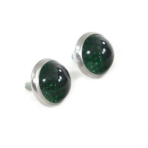License Plate Frame Reflectors Green Glass for Harley-Davidson