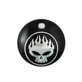 Black with Chrome Flame Skull Flt Fuel Tank Console Door for Harley-Davidson