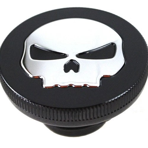 Black Skull Style Vented Gas Cap for Harley-Davidson